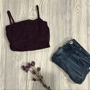 Sleeveless Lace Overlay Xhilaration Tank Top